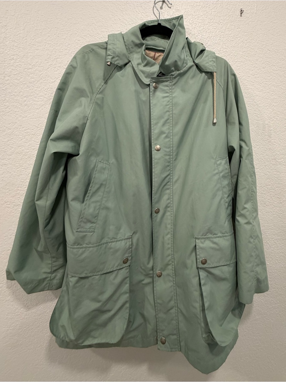 Burberry Mint Green Hooded Raincoat with Signature Check Lining - Picture 2 of 10